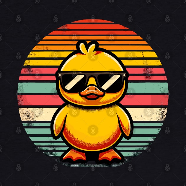 Cool Retro Yellow Duck in Sunglasses 70s 80s 90s Funny Duck by KsuAnn